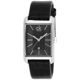 Calvin Klein Window Black Dial Black Leather Strap Watch for Men - K2M23107 Authentic Buy Shop Now