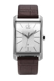 Calvin Klein Window Silver Dial Brown Leather Strap Watch for Women - K2M23126 Authentic Buy Shop Now