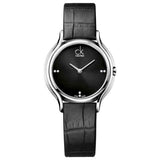 Calvin Klein Skirt Black Dial Black Leather Strap Watch for Women - K2U231CS Authentic Buy Shop Now