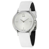 Calvin Klein Skirt White Dial White Leather Strap Watch for Women - K2U231K6 Authentic Buy Shop Now