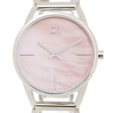 Calvin Klein Stately Pink Mother of Pearl Dial Silver Steel Strap Watch for Women - K3G2312E Authentic Buy Shop Now
