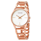 Calvin Klein Stately White Dial Rose Gold Steel Strap Watch for Women - K3G23626 Authentic Buy Shop Now
