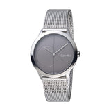 Calvin Klein Minimal Black Dial Silver Mesh Bracelet Watch for Men - K3M21123 Authentic Buy Shop Now