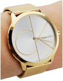 Calvin Klein Minimal White Dial Gold Mesh Bracelet Watch for Men - K3M21526 Authentic Buy Shop Now