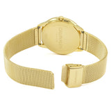 Calvin Klein Minimal White Dial Gold Mesh Bracelet Watch for Men - K3M21526 Authentic Buy Shop Now
