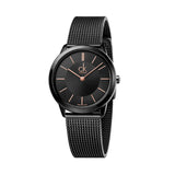 Calvin Klein Minimal Black Dial Black Mesh Bracelet Watch for Women - K3M22421 Authentic Buy Shop Now