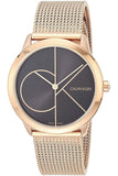 Calvin Klein Minimal Black Dial Rose Gold Mesh Bracelet Watch for Men - K3M22621 Authentic Buy Shop Now