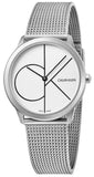 Calvin Klein Minimal White Dial Silver Mesh Bracelet Watch for Women - K3M5215X Authentic Buy Shop Now