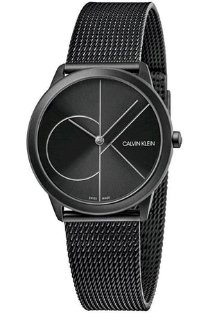 Calvin Klein Minimal Black Dial Black Mesh Bracelet Watch for Women - K3M5245X Authentic Buy Shop Now