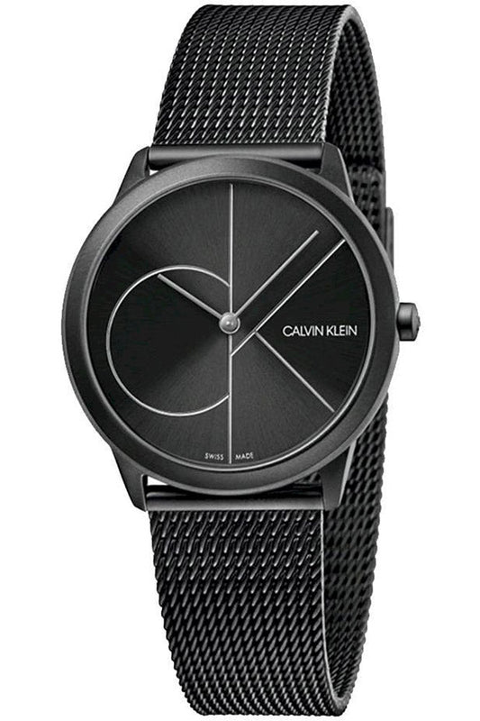 Calvin Klein Minimal Black Dial Black Mesh Bracelet Watch for Women - K3M5245X Authentic Buy Shop Now