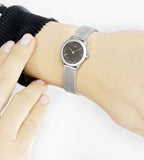 Calvin Klein Minimal Grey Dial Silver Mesh Bracelet Watch for Women - K3M53154 Authentic Buy Shop Now