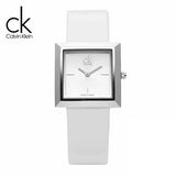 Calvin Klein Mark Silver Dial White Leather Strap Watch for Women - K3R231L6 Authentic Buy Shop Now