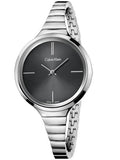Calvin Klein Lively Black Dial Silver Steel Strap Watch for Women - K4U2312S Authentic Buy Shop Now
