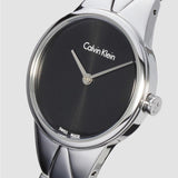Calvin Klein Snake Black Dial Silver Steel Strap Watch For Women - K6E23141 Authentic Buy Shop Now