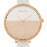 Calvin Klein Rise White Dial White Leather Strap Watch for Women - K7A236LH Authentic Buy Shop Now