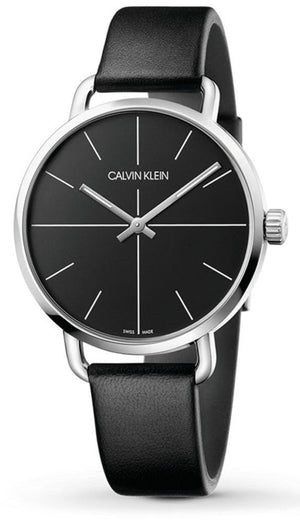 Calvin Klein Evan Black Dial Black Leather Strap Watch for Men - K7B211CZ Authentic Buy Shop Now