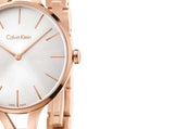 Calvin Klein Graphic Silver Dial Rose Gold Steel Strap Watch for Women - K7E23646 Authentic Buy Shop Now