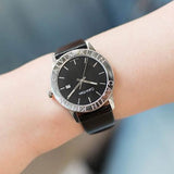 Calvin Klein Steady Black Dial Black Leather Strap Watch for Women - K7Q211C1 Authentic Buy Shop Now