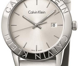Calvin Klein Steady Silver Dial White Leather Strap Watch for Women - K7Q211L6 Authentic Buy Shop Now