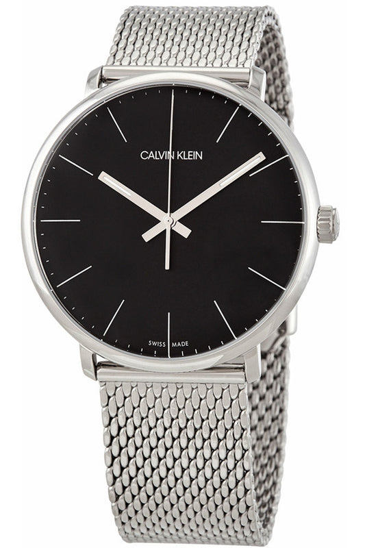 Calvin Klein High Noon Black Dial Silver Mesh Bracelet Watch for Men - K8M21121 Authentic Buy Shop Now