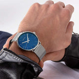 Calvin Klein High Noon Chronograph Blue Dial Silver Mesh Bracelet Watch for Men - K8M2712N Authentic Buy Shop Now