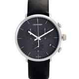 Calvin Klein High Noon Chronograph Black Dial Black Leather Strap Watch for Men - K8M271C1 Authentic Buy Shop Now