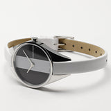 Calvin Klein Rebel White Black Dial White Leather Strap Watch for Women - K8P231L1 Authentic Buy Shop Now