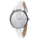 Calvin Klein Rebel White Dial White Leather Strap Watch for Women - K8P231L6 Authentic Buy Shop Now