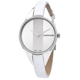 Calvin Klein Rebel White Dial White Leather Strap Watch for Women - K8P231L6 Authentic Buy Shop Now