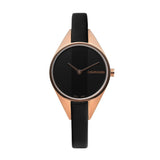 Calvin Klein Rebel Black Dial Black Leather Strap Watch for Women - K8P236C1 Authentic Buy Shop Now
