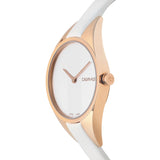 Calvin Klein Rebel White Grey Dial White Leather Strap Watch for Women - K8P236L6 Authentic Buy Shop Now