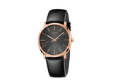 Calvin Klein Posh Black Dial Black Leather Strap Watch for Men - K8Q316C3 Authentic Buy Shop Now