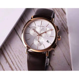 Calvin Klein Posh Chronograph White Dial Brown Leather Strap Watch for Men - K8Q376G6 Authentic Buy Shop Now
