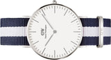 Daniel Wellington Classic Glasgow White Dial Two Tone NATO Strap Unisex Watch - DW00100047 Authentic Buy Shop Now