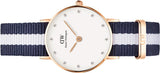 Daniel Wellington Classy Glasgow White Dial Two Tone Nylon Strap Watch For Women - DW00100066 Authentic Buy Shop Now