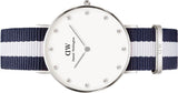 Daniel Wellington Classy Glasgow White Dial Two Tone Nylon Strap Watch For Women - DW00100082 Authentic Buy Shop Now