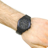 Armani Exchange Drexler Chronograph Black Dial Black Steel Strap Watch For Men - AX2601 Authentic Buy Shop Now