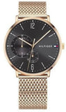 Tommy Hilfiger Brooklyn Grey Dial Gold Mesh Bracelet Watch for Men - 1791506 Authentic Buy Shop Now