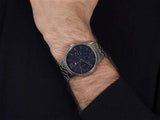 Tommy Hilfiger Damon Chronograph Blue Dial Silver Steel Strap Watch for Men - 1791416 Authentic Buy Shop Now