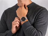 Tommy Hilfiger Hunter Quartz Black Dial Silver Steel Strap Watch for Men - 1791610 Authentic Buy Shop Now