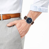Tommy Hilfiger Deacan Blue Dial Brown Leather Strap Watch for Men - 1791549 Authentic Buy Shop Now