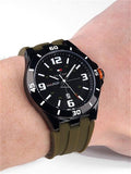 Tommy Hilfiger Drew Black Dial Green Rubber Strap Watch for Men - 1791065 Authentic Buy Shop Now
