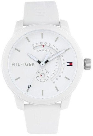 Tommy Hilfiger Denim Analog White Dial White Rubber Strap Watch for Men - 1791481 Authentic Buy Shop Now