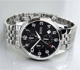 Hugo Boss Aeroliner Chronograph Quartz Black Dial Silver Steel Strap Watch For Men - HB1512446 Authentic Buy Shop Now