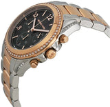 Michael Kors Blair Chronograph Black Dial Two Tone Steel Strap Watch For Women - MK6093 Authentic Buy Shop Now