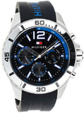 Tommy Hilfiger Sport Multifunction Black Dial Black Rubber Strap Watch for Men - 1791143 Authentic Buy Shop Now