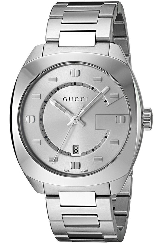 Gucci GG2570 Silver Dial Silver Steel Strap Watch For Men - YA142308 Authentic Buy Shop Now