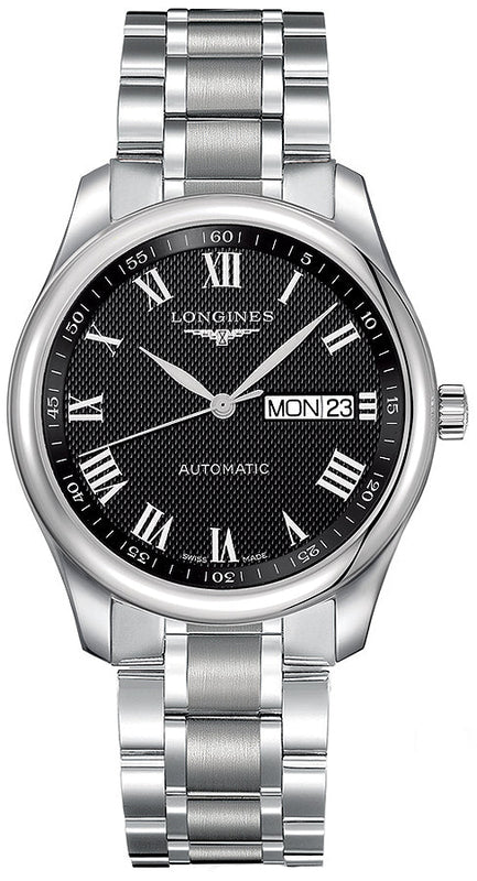 Longines Master Collection Automatic Day Date Black Dial Silver Steel Strap Watch for Men - L2.755.4.51.6 Authentic Buy Shop Now