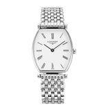 Longines La Grande Classique de Longines Tonneau White Dial Silver Steel Strap Watch for Women - L4.205.4.11.6 Authentic Buy Shop Now