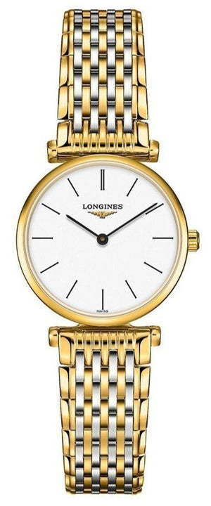 Longines La Grande Classique White Dial Two Tone Mesh Bracelet Watch for Women - L4.209.2.12.7 Authentic Buy Shop Now